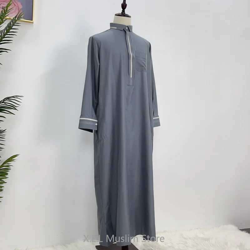 Men Muslim Clothes Fashion Moroccan Caftan Arab Clothing Men Islamic Mens Nightgown Muslim Boy Ka Kaftan Man Robe Clothes W250310