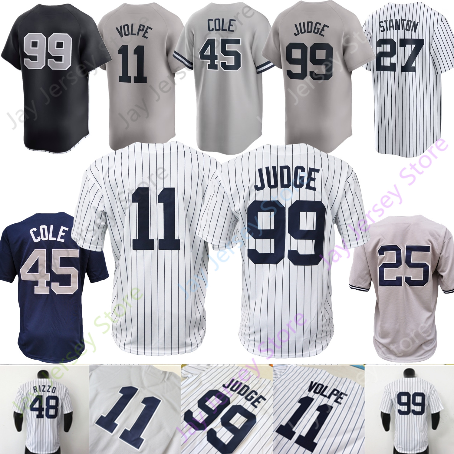 Aaron Judge Jersey Anthony Volpe Chisholm Jr. Max Fried Gerrit Cole Goldschmidt Bellinger LeMahieu Wells Stroman Stanton 7 Mantle Berra Munson Mattingly Rivera