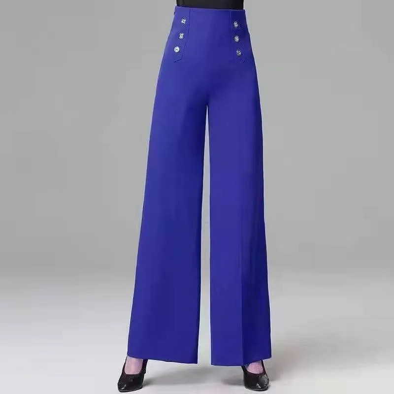High Waisted Dance Pants For Women Social Dance Wide Leg Pants Slimming And Versatile Dance Pants Womens Bottoms 250305