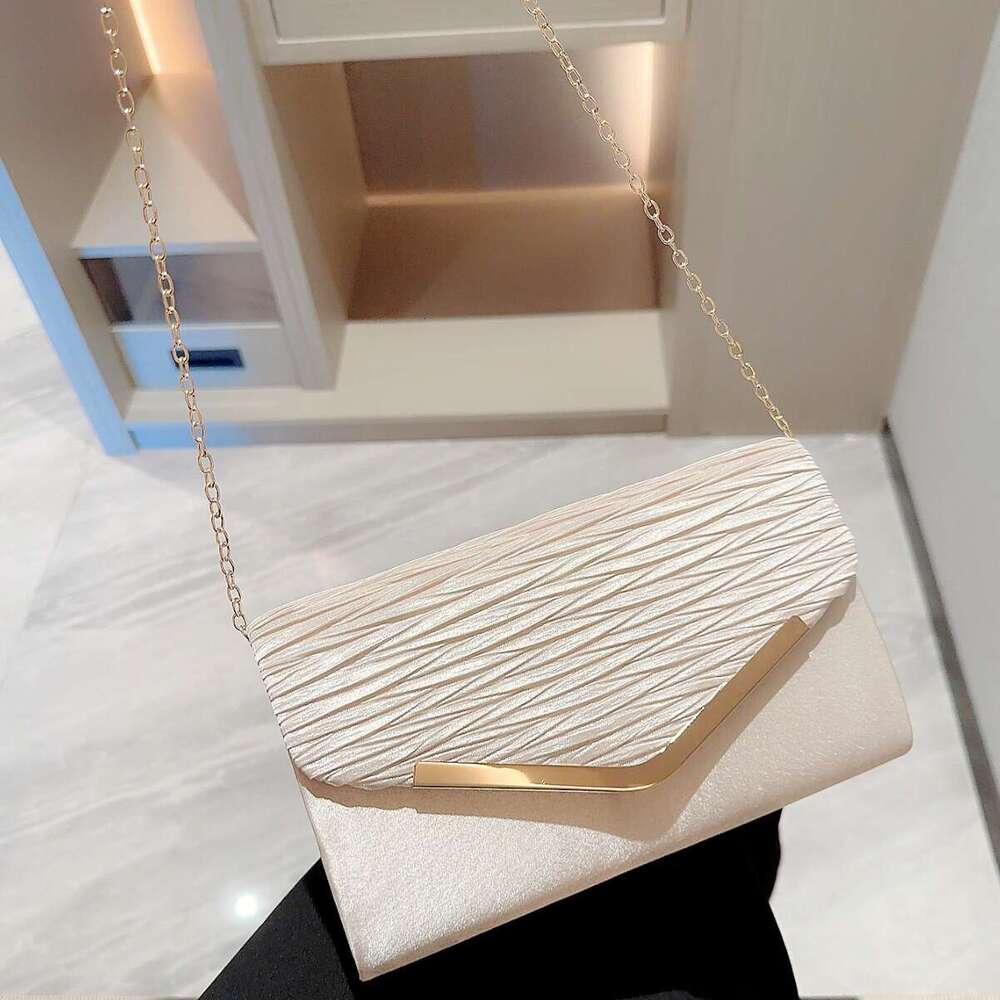 Women's Bags Women's Bags Ladies satin socialite temperament flip handbag, formal dress bag, pleated design banquet handbag