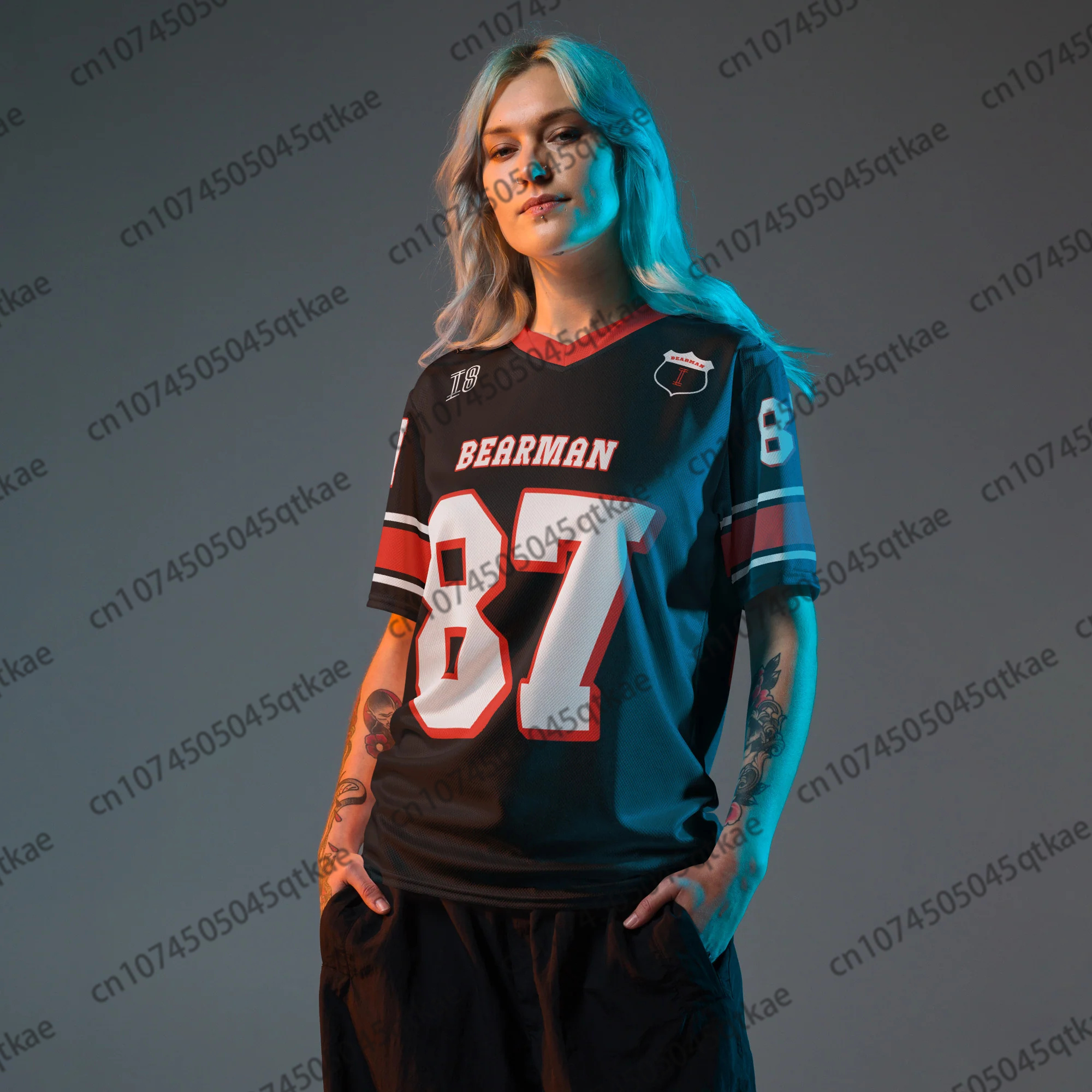 Men's T-shirts Fashion V-neck Oliver Bearmans Haas F1 Racing No. 87 Quick Drying Jersey Short Sleeve Unisex Oversize Sport Tee Ylt3