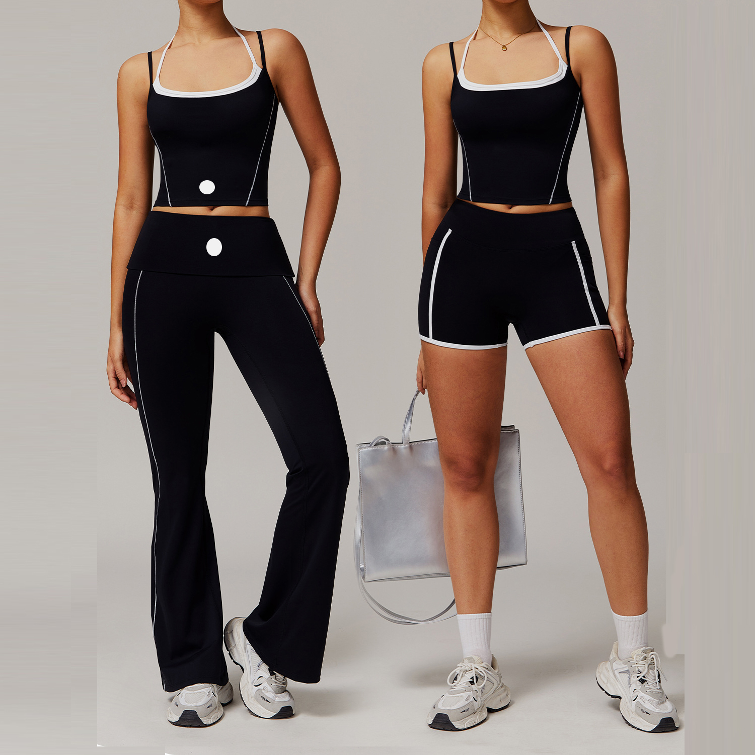 Women s Yoga Two piece Set Sports Bra Cross High Waist And Hip Lifting Sports Pants Contrasting Color Backless Tight Nude Set Running Yoga Suit Top