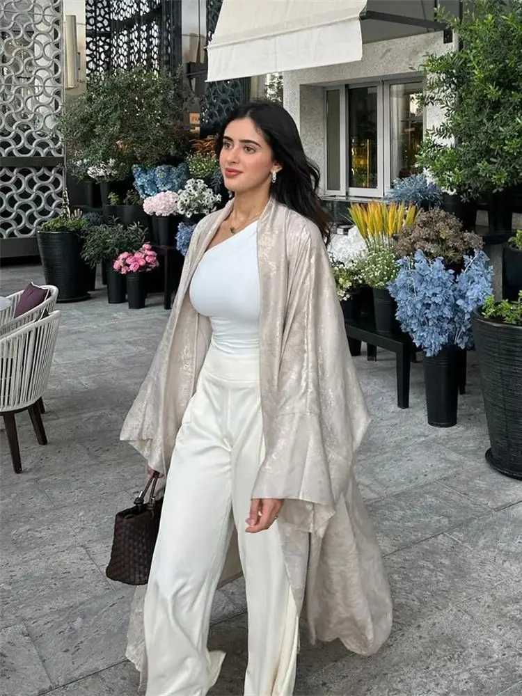 Ramadan Shiny Satin Open Kimono Abaya Dubai Luxury 2025 slim Ktan Dress Abayas For Women Islam Clothing Robe Femme sulmaneXJ250310