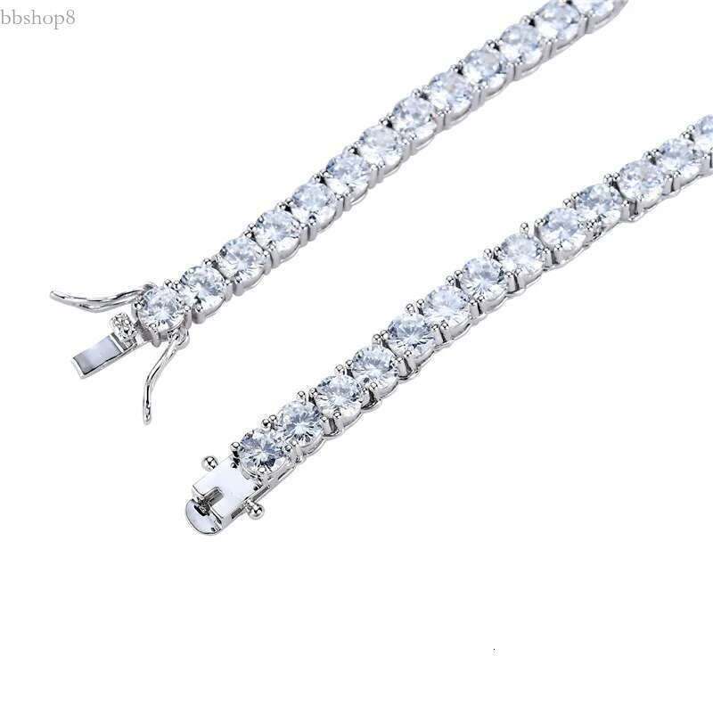 Hip Hop Men Tennis Chain Necklace Jewelry Gold Dia Iced Out Chains Long Necklaces 5MM