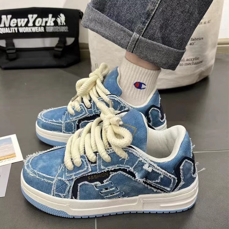 2025 Men Free Shipping S New Hip Hop Style Broken Cowboy Splicing Training Shoes Unique Niche Fashion Designer Popular Sports Board Outdoor Skateboard