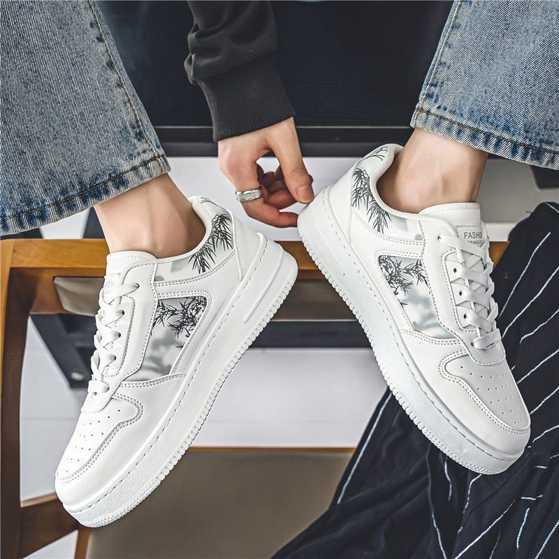 2025 summer Unique Ink Painting Pattern Men's Board Shoes Fashion Designer Trendy Versatile Men's Shoes Casual Shoes Outdoor Sports Shoes Sk