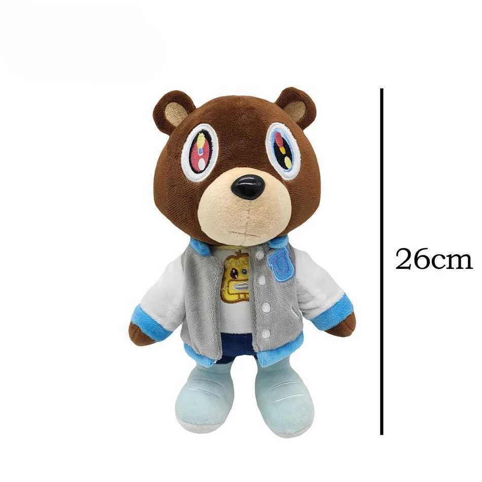 Kawaii Kanye Dropout Bear Teddy Bear Plush Toys Kanye West Graduation Soft Stuffed Home Room Decor Dolls for Kid Birthday GiftT250310