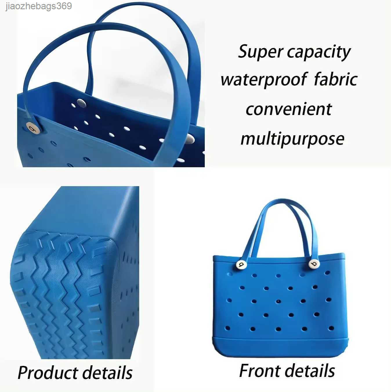 Beach Bags XL Extra Bag Beach Bag for Women EVA Rubber Waterproof Beach Pool Storage Basket Shopping Picnic Boggs BagsC250218 z250310 w250420
