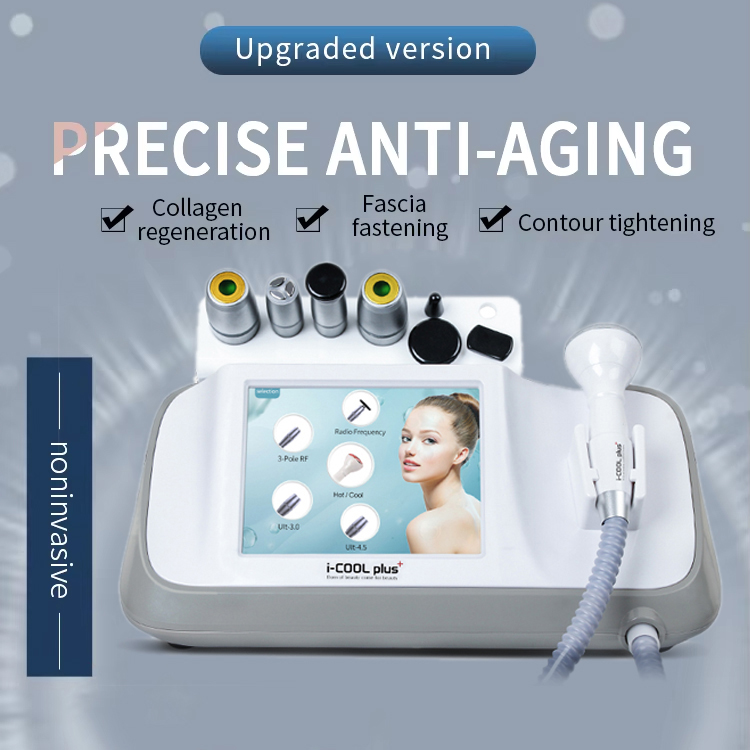 New Model Ultrasound Unipolar Multipolar Radiofrequency Skin Rejuvenation Eye Lifting Face Contouring All Layered Anti-aging Machine with Ice Hot Hamm