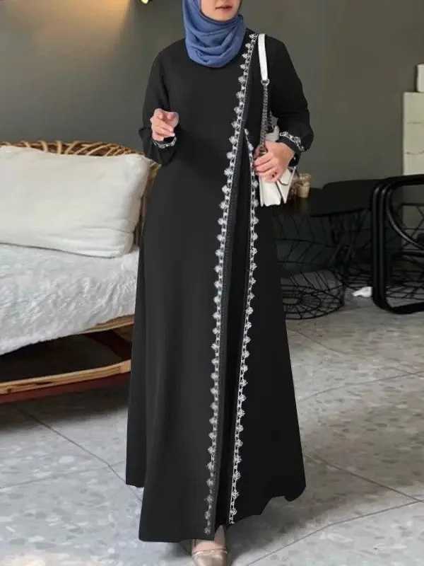Womens Long All Lace Dress Ramadan Islamic Arab slim Bohemian Luxury Fashion Spring Vest W250310