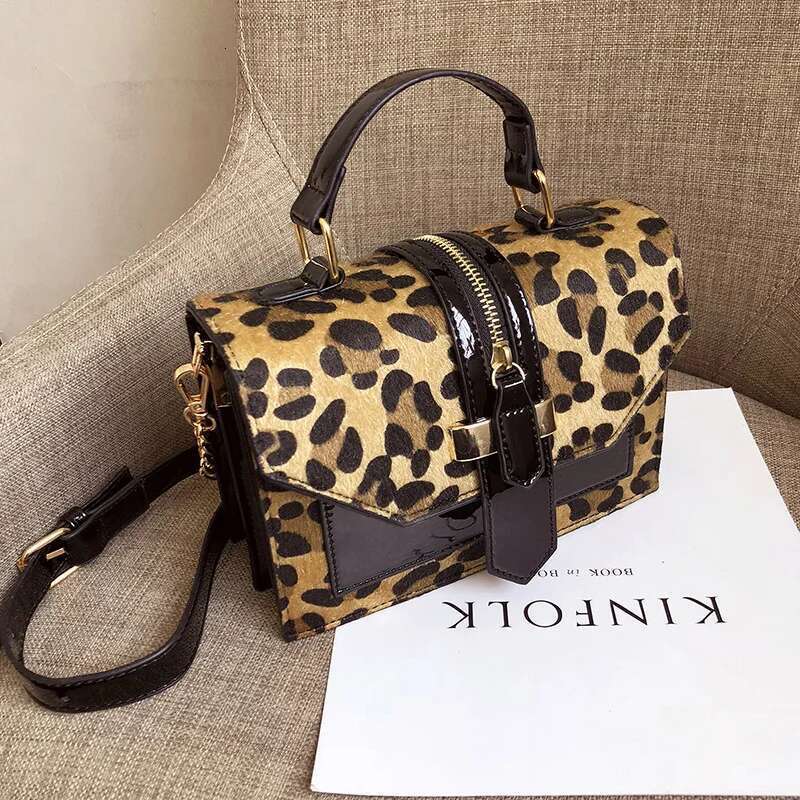 Women's Bags Selected Spring Women's New Fashion Handbag Classic Leopard Pattern Chain Small Square Versatile Crossbody Bag