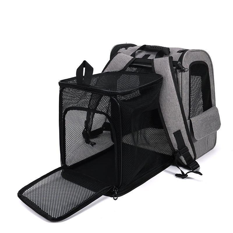 Large Cat Expandable Pet Small Dogs Medium Cats Fit Up to 18 Lbs, Foldable Puppy Backpack Carrier for Travel