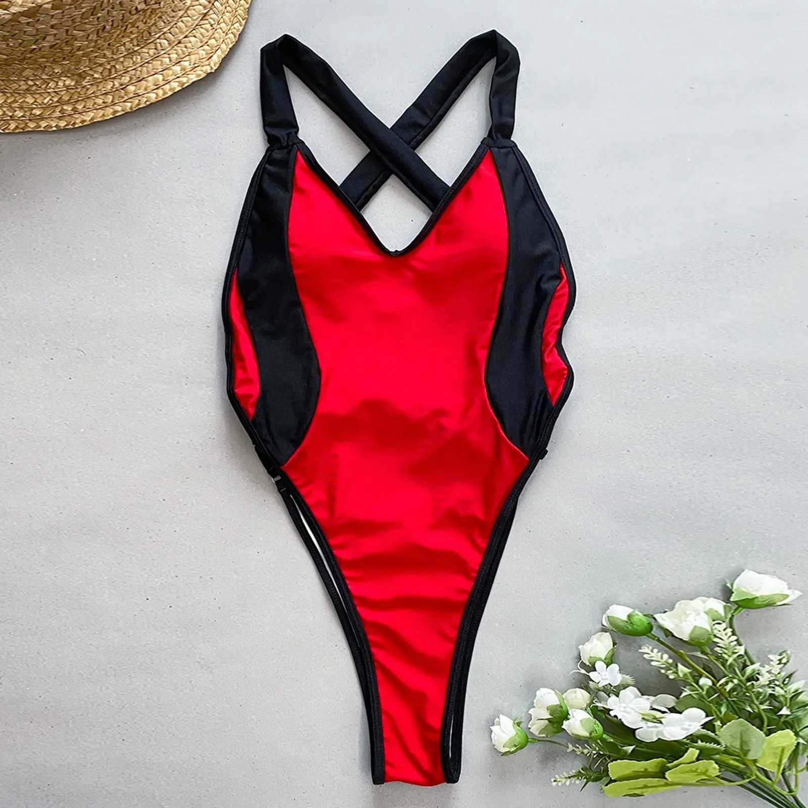 Summer Bikini Swimsuits For Women Sexy Monokini 1 Piece Bathing Suits Backless Swimwear Semi Thong Sexy Thong Jumpsuit TightXJ250310