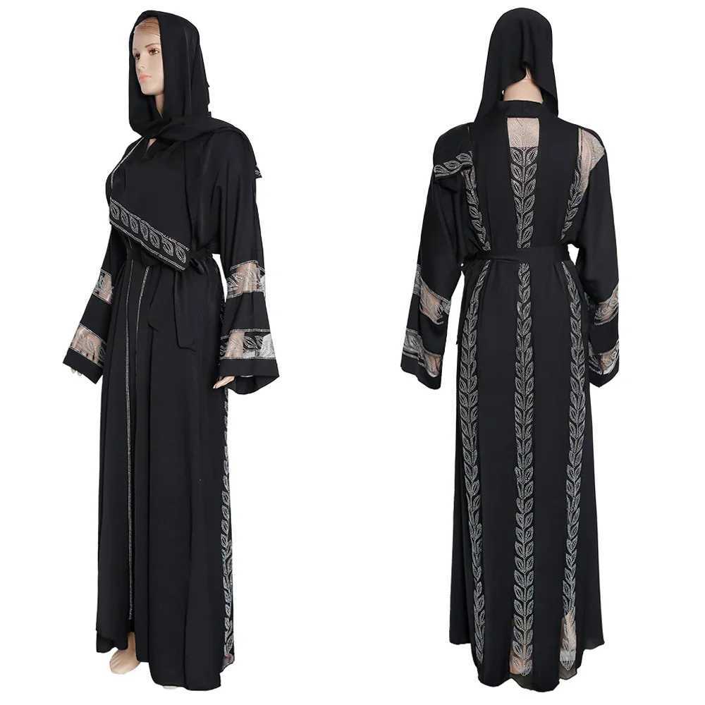 Black Abaya Dubai Turkey slim Hijab Dress 2025 Ctan Moroccan Arab Islamic Clothing Kimono Robe Femme sulmane DjbaXJ250310
