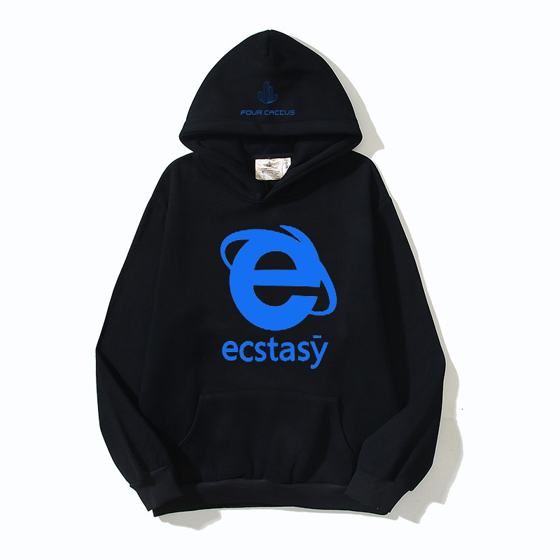 High street Instagram style niche big e browser celebrity same style hooded sweatshirt mens and womens trendy brand 240719
