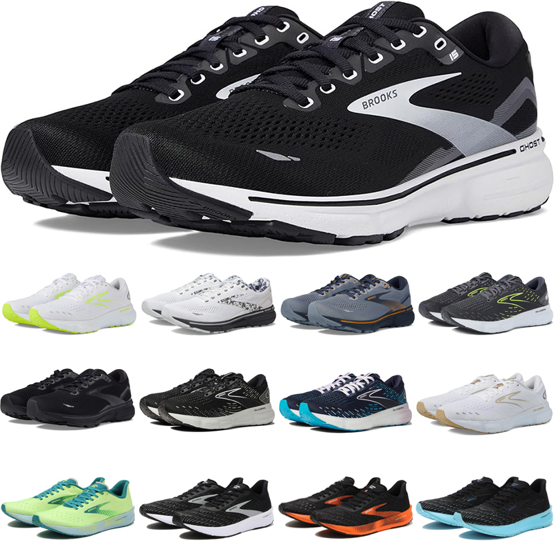 designer shoes brooks Glycerin GTS Ghost mens sneakers women platform trainers lack White Yellow Green jogging walking shoe