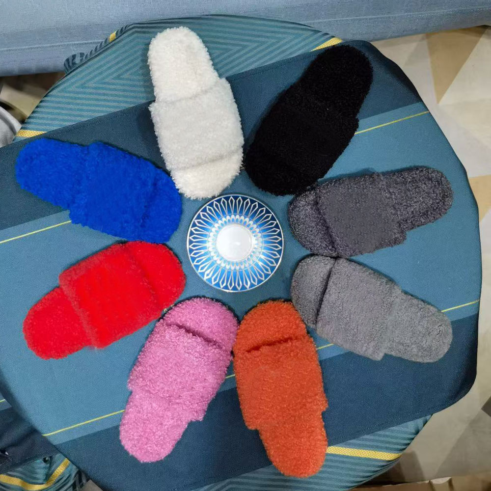 winter slipper designer Men Cartoon slippers Hotel bedroom fashion Lazy letter womens shoes sexy Flat Lady keep warm wool flops woman shoe Large size 35-42-45 With box