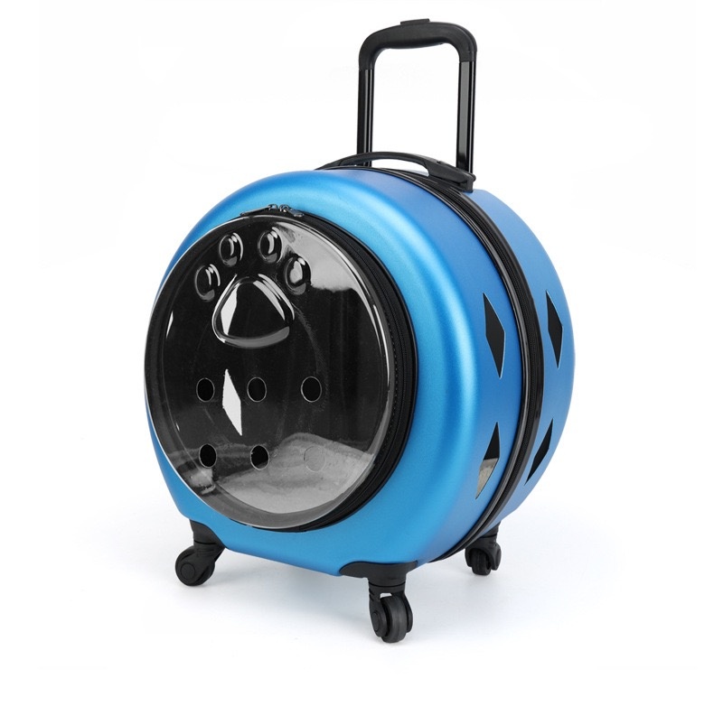 Pet suitcase, transparent bag, portable outdoor box, cat and dog bag cart, small pet suitcase Free shipping