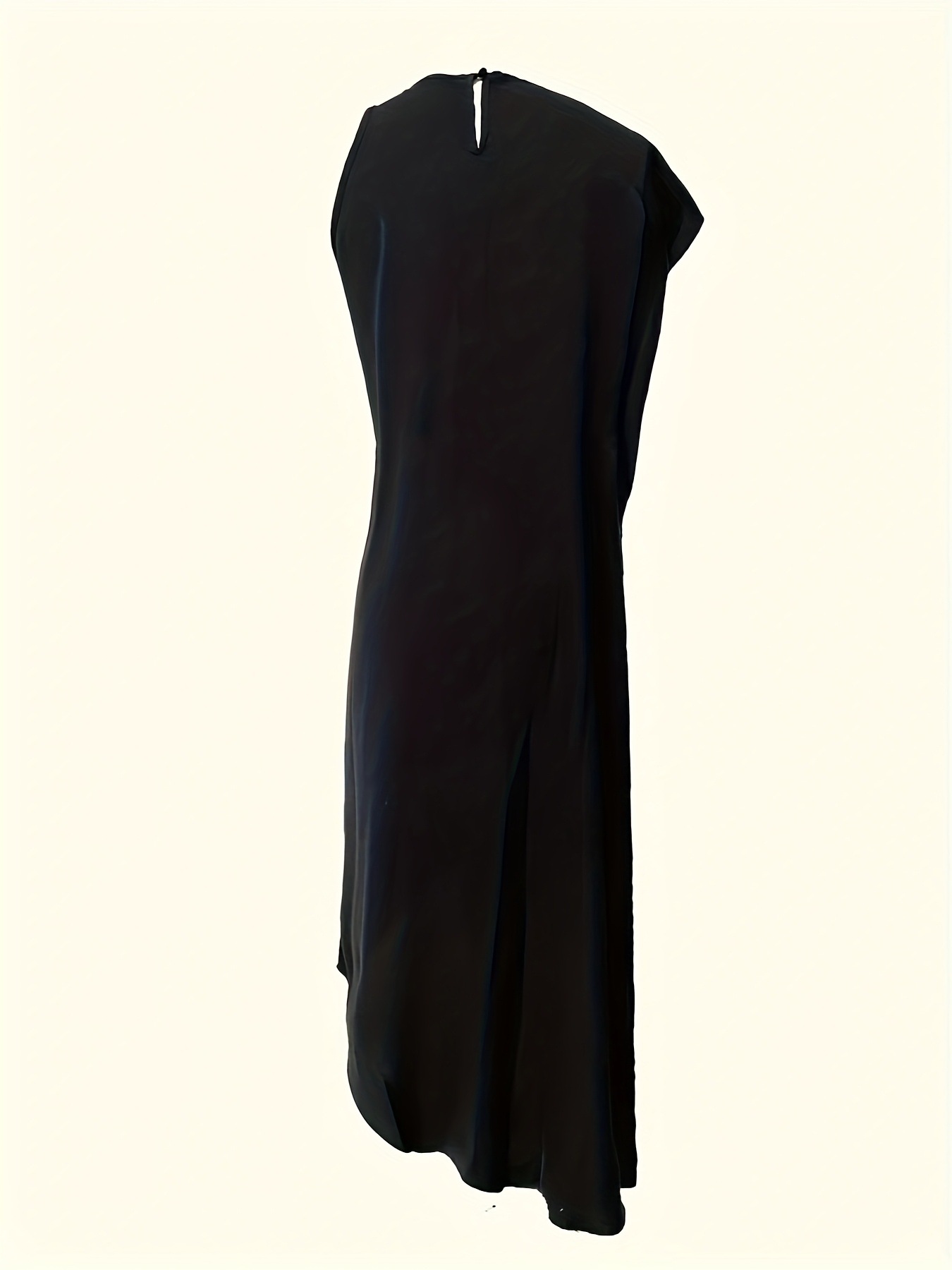G6200 New Summer European and American Mid-Length Sleeveless Solid Color Casual Hem Dress