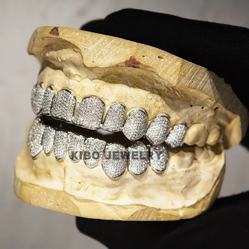 KIBO Customize Jewelry Hip Hop Grillz 925 Sterling Silver Pass Diamond Tester Iced Out Moissanite Teeth Grillz