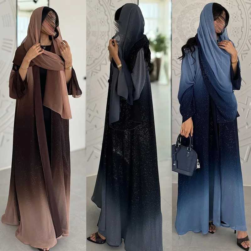 Middle East Dubai Robe Glitter Cardigan Middle East Woman Abaya Long Sleves Cardigan Ctans Moroccan Collection 2024 marieeXJ250310