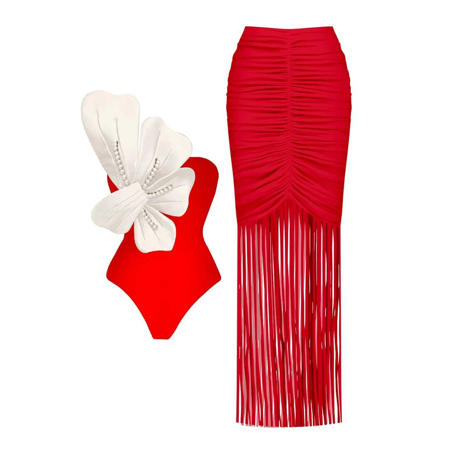 2025 New Flower One Piece Swimsuit With Cover Up Luxury Women Swimwear Monokini Bodysuit Swim Suit Bathing Suit Belt Beach WearXJ250310