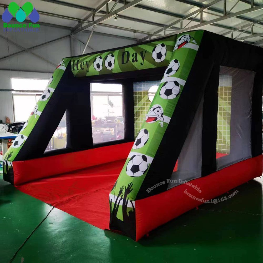 4mWx3.5mLx2.5mH (13.2x11.5x8.2ft) Customized 0.55mm PVC Inflatable Football Soccer Penalty Shoot Gate Inflatables Football Kick Goal Shooting Game wit