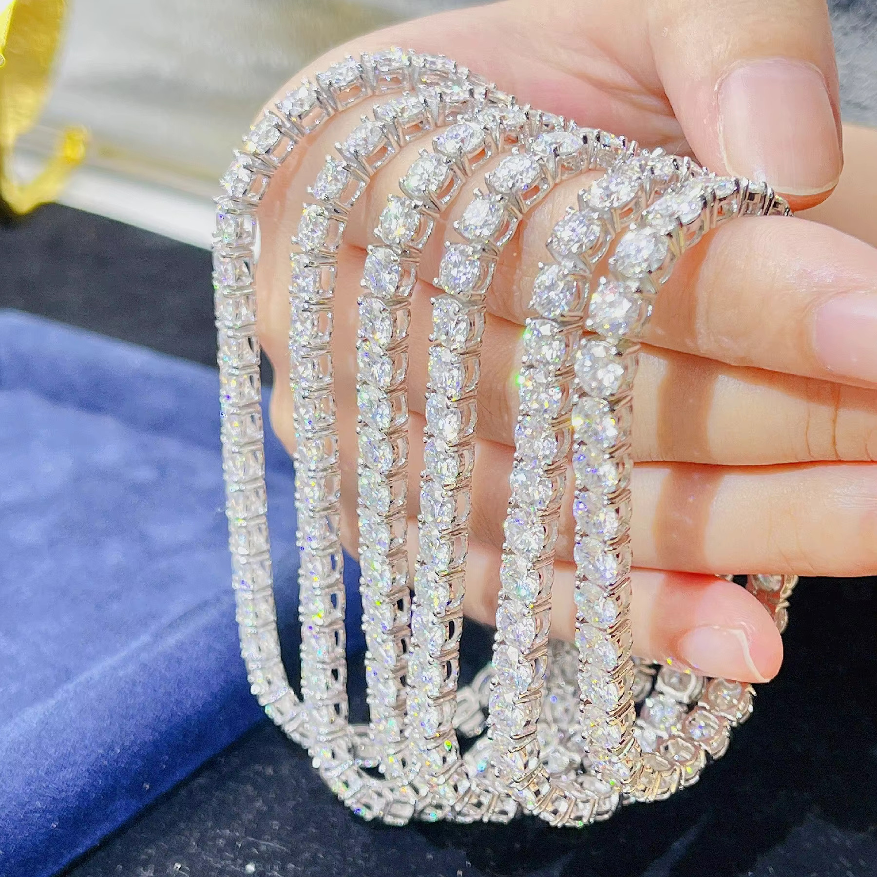 Wholesale Tennis Bracelet Men Women Jewelry VVS Diamond 3mm 4mm 5mm GRA Certificated VVS Moissanite Tennis Chain