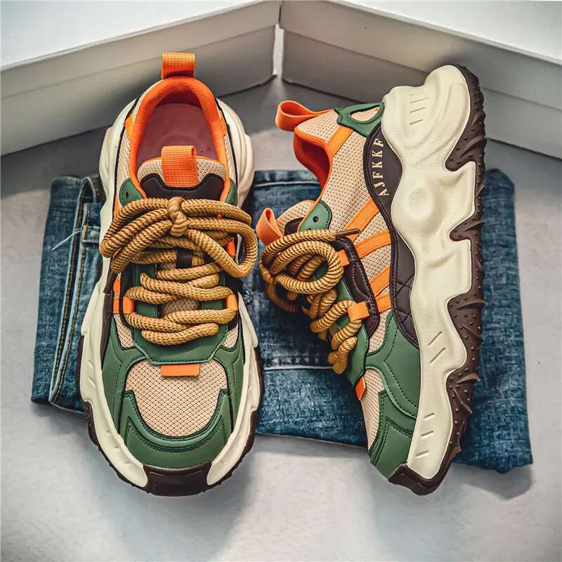 Men S Running Shoes 2025 Free Shipping Summer New Sports Thick Soled Casual Board Fashionable Trendy And Comfortable Skateboard
