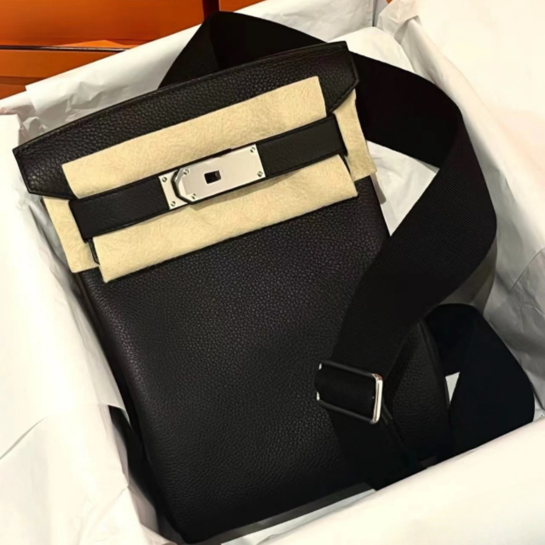 Designer Hacados Crossbody Shoulder Chest Bag Backpack Purse Adjustable Strap Fully handmade in French original leather with plated hardware 2025