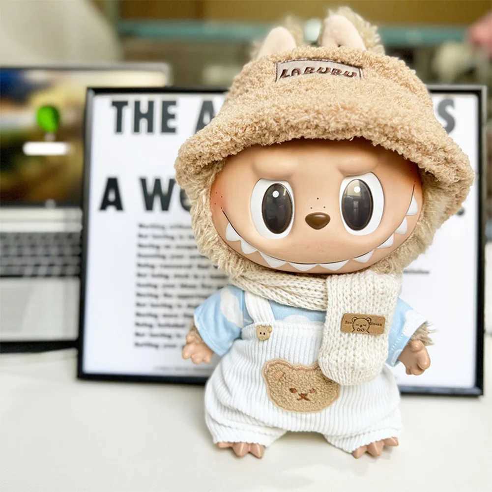 38cm Mini DollS Clothes Outfit Accessories For Korea K Exo Labubu Idol V1 V2 cloud shirt white strap set ClothingC250310