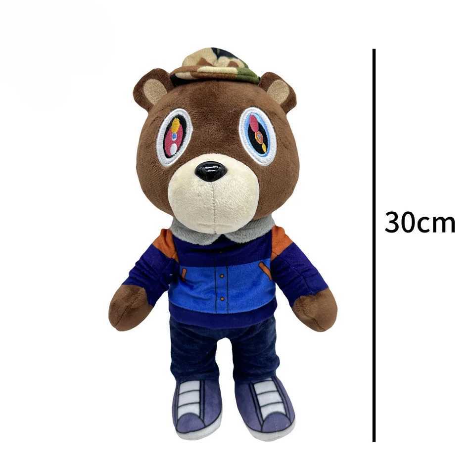 Kawaii Kanye Dropout Bear Teddy Bear Plush Toys Kanye West Graduation Soft Stuffed Home Room Decor Dolls for Kid Birthday GiftT250310