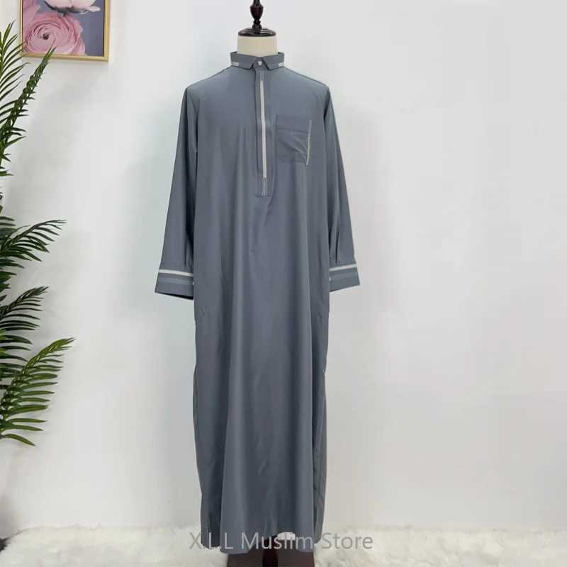Men Muslim Clothes Fashion Moroccan Caftan Arab Clothing Men Islamic Mens Nightgown Muslim Boy Ka Kaftan Man Robe Clothes W250310