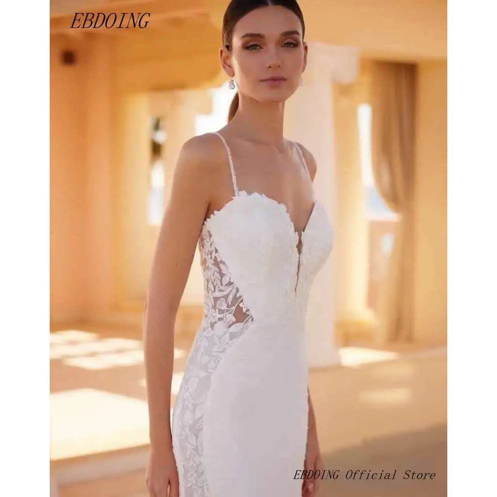Newest Mermaid Sweetheart Wedding Dress Chic Spaghetti Strap Neckline Sleeveless Custom Bridal Dresses