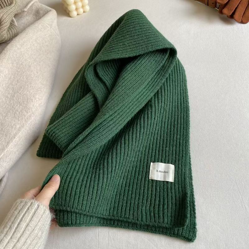 T259 scarf women's winter Korean all-match knitted wool warm couple thickened neck knitted scarf Korean style