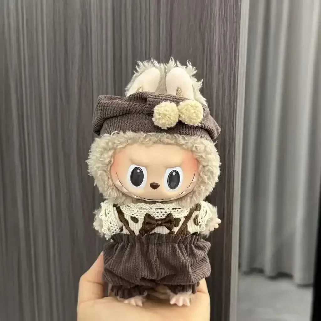 Mini DollS Clothes Outfit Accessories For 15-17cm Labubu Idol V1 V2 Retro Style Hat Set Artistic Style Small Painters ClothingC250310