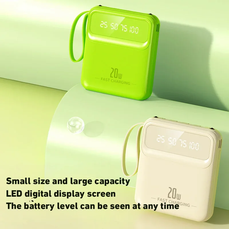 2025 New 20000mAh Outdoor Portable Powerbank Fast Charging PD20W Power Bank Battery Charger For iPhone Samsung Huawei 2024 New