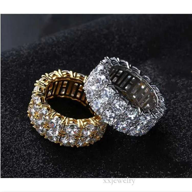 Fashion Jewelry Gold Plated Sterg Sier D/VVS Moissanite Dia Ring For Mens Rings