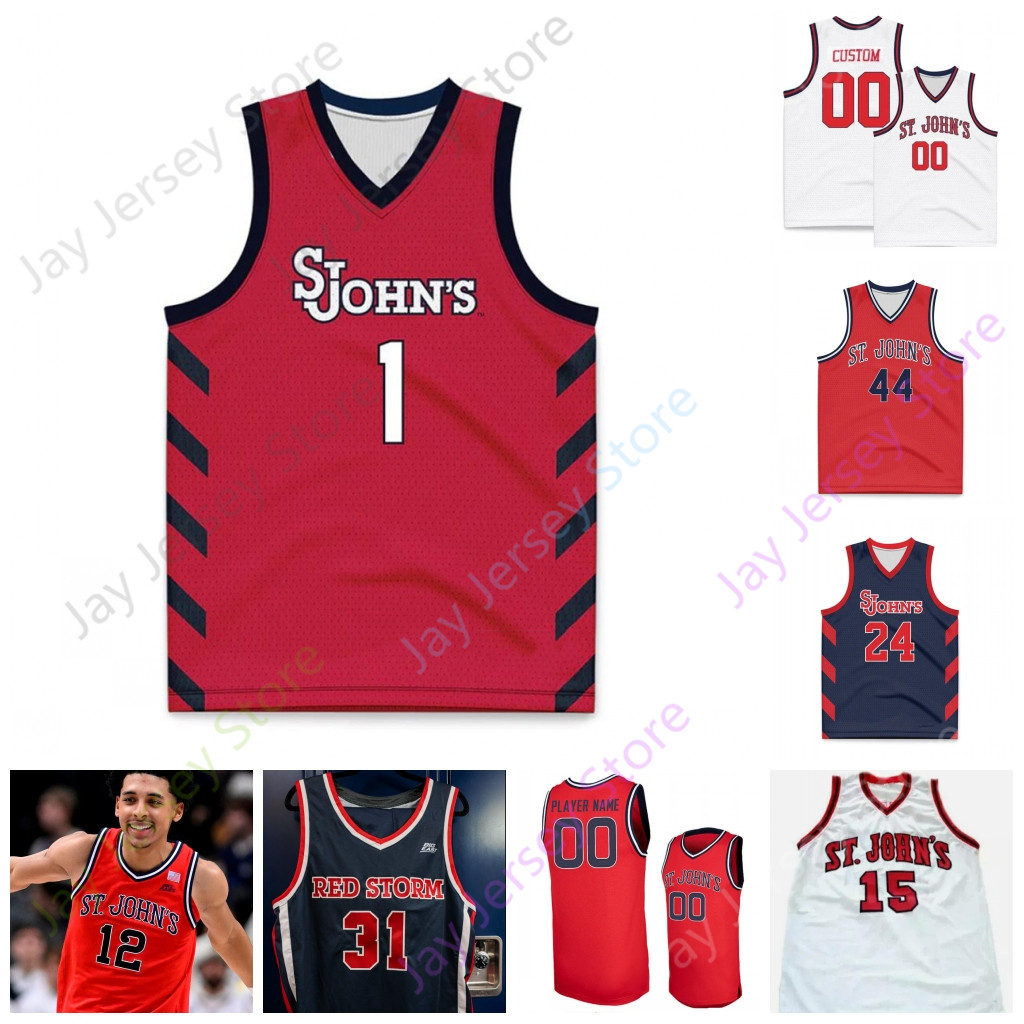 2025 St. John's Red Storm Basketball Jersey NCAA College RJ Luis Jr. Zuby Ejiofor Kadary Richmond Aaron Scott Simeon Wilcher Mullin Champagnie Youth Men S-3XL