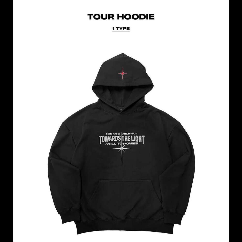 2025 new hoodie with glowing front and back prints, concert merchandise, same style hooded pullover, loose fitting hoodie, hot selling