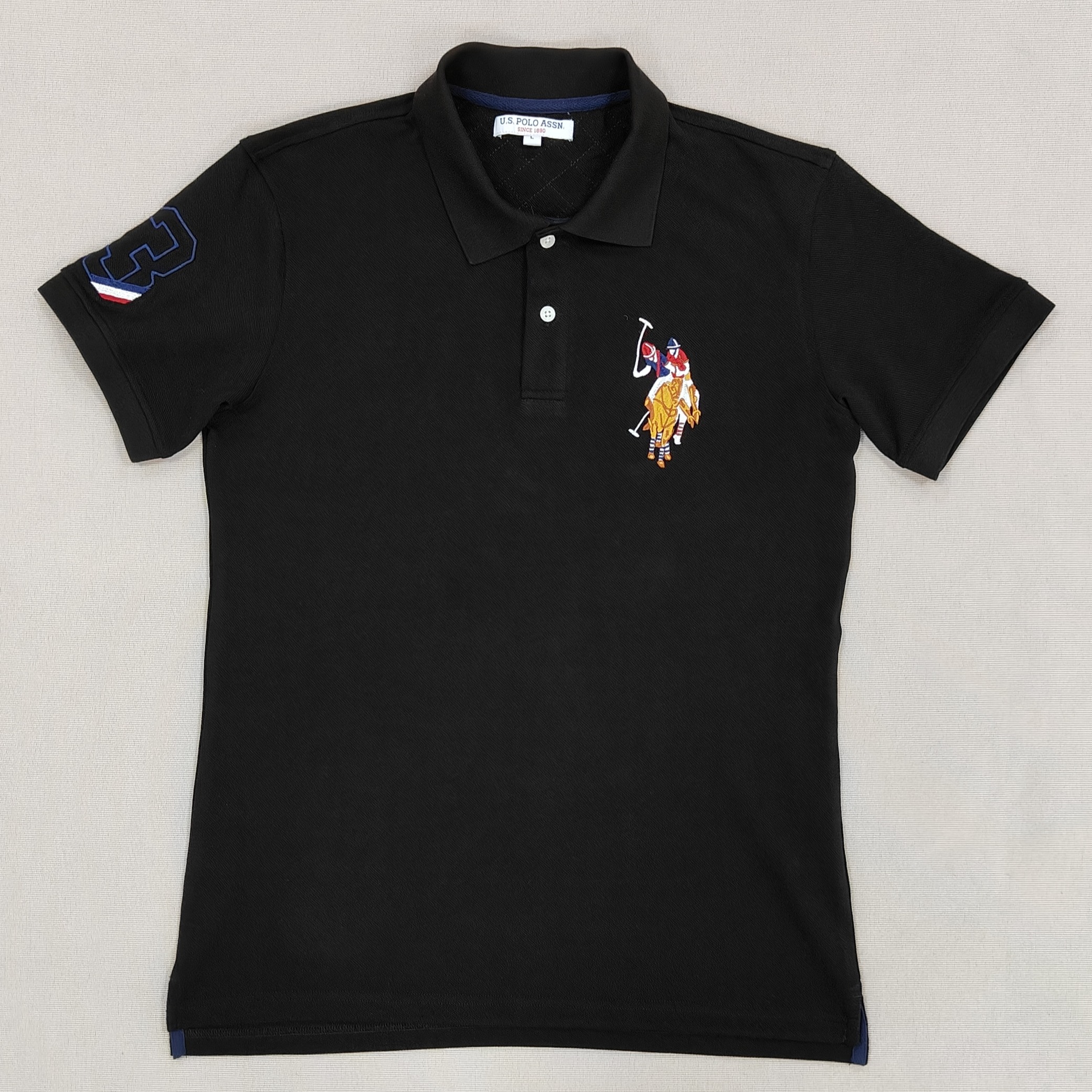 Men's Black Polo Shirt Embroidery Classic US POLO Association Tees Short Sleeves Outdoor Recreation T-shirt Wholesale Loose Solid Tops