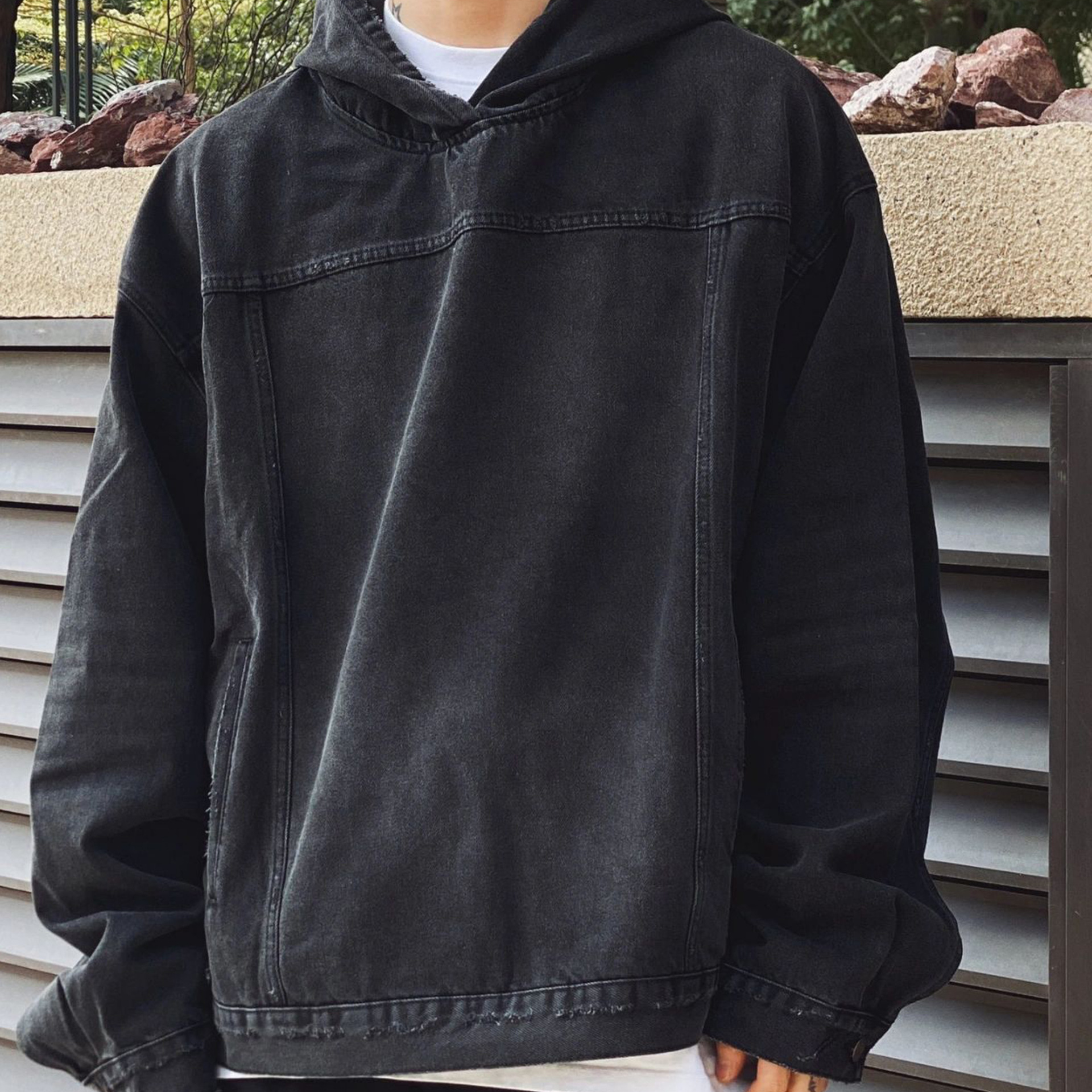 Men's T-Shirts American street Y2K Harajuku Retro Hooded Cowboy short sleeved hip-hop fashion casual T-shirt 241024