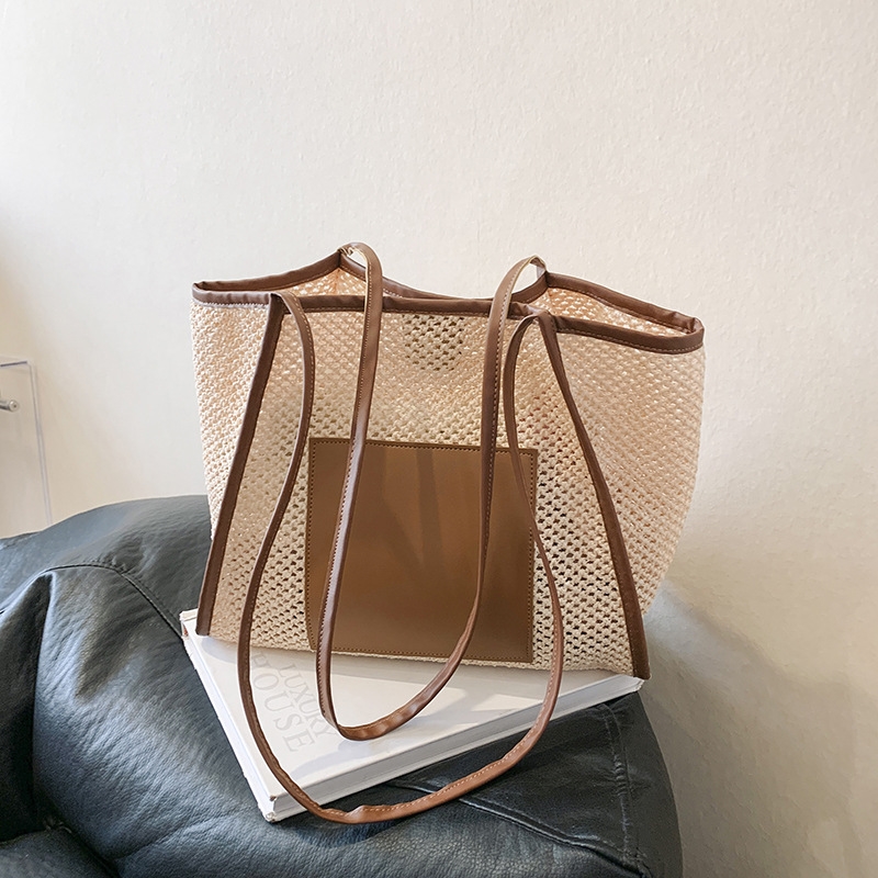 Straw women's Fashion beach summer new NEW large capacity woven simple casual shoulder bag 2025s