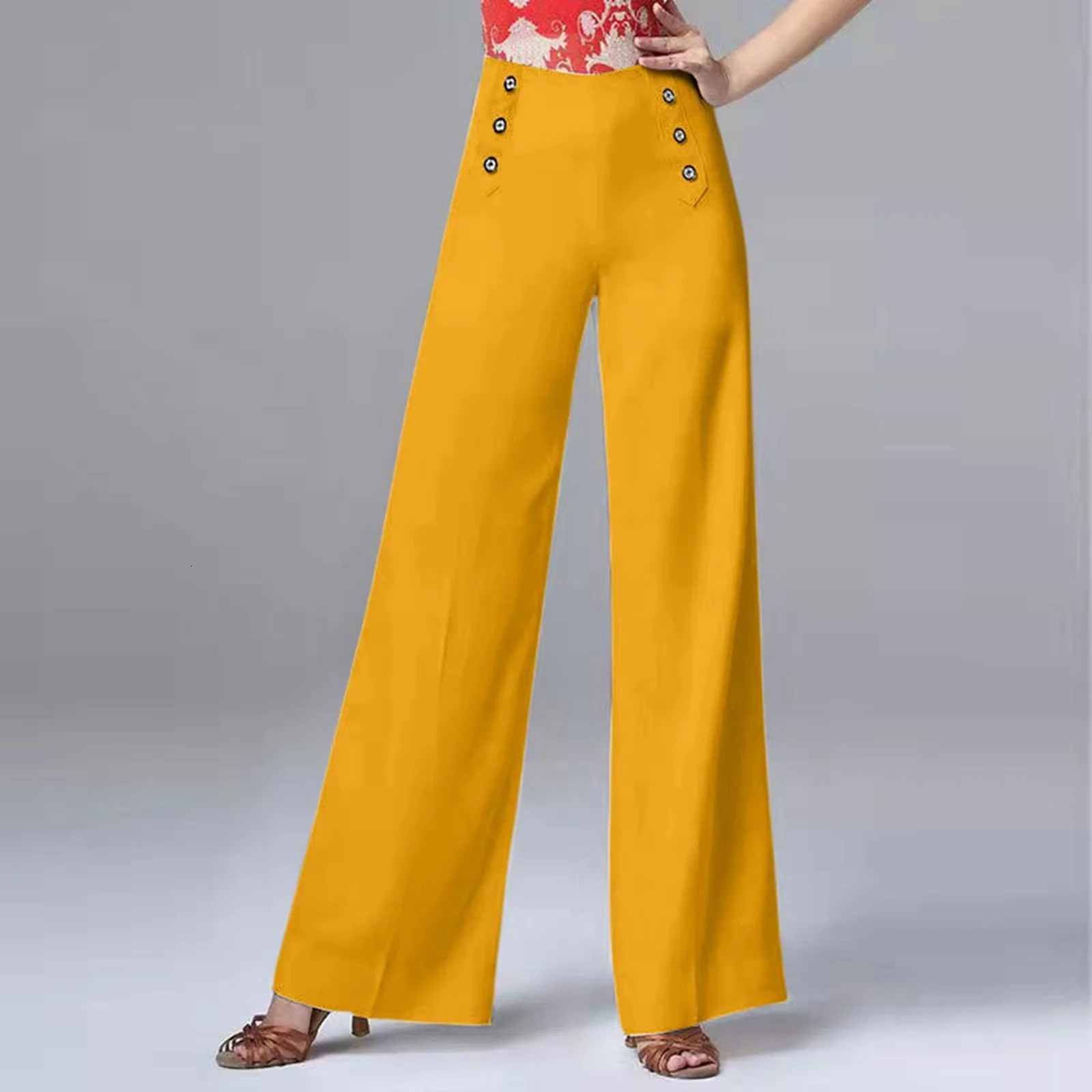 High Waisted Dance Pants For Women Social Dance Wide Leg Pants Slimming And Versatile Dance Pants Womens Bottoms 250305