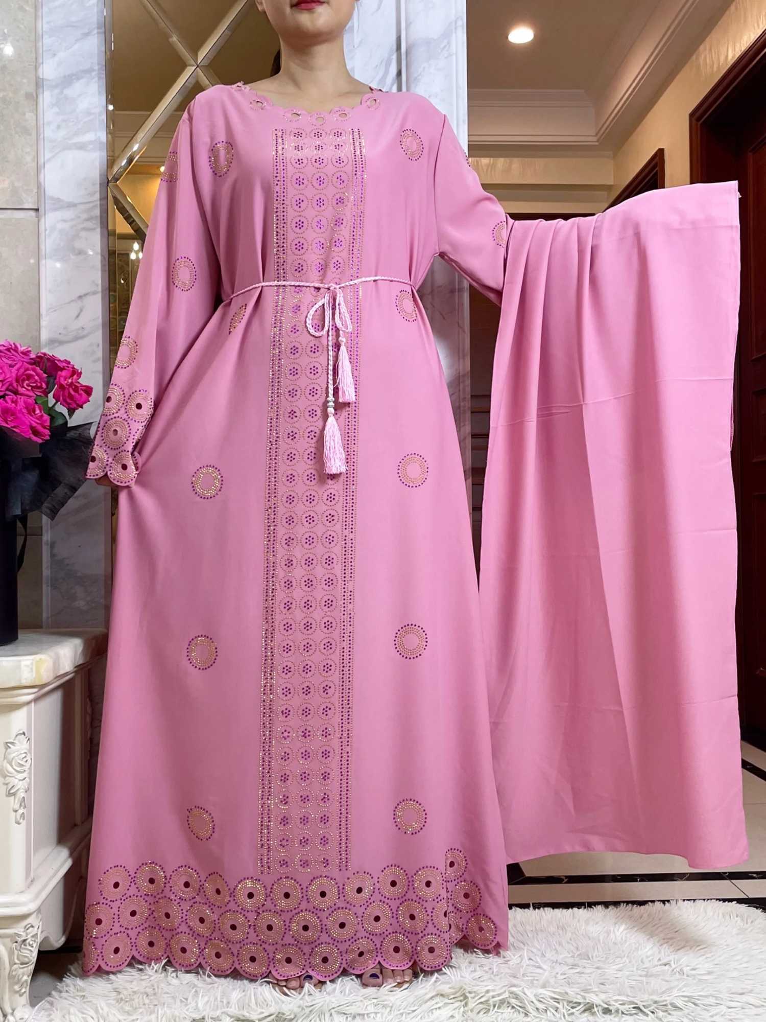 2024 Womens Ele Dress Dubai Party Outfits Long All Rhines slim Womens Robe High-grade Comfort Fabric Abaya ClothesXJ250310