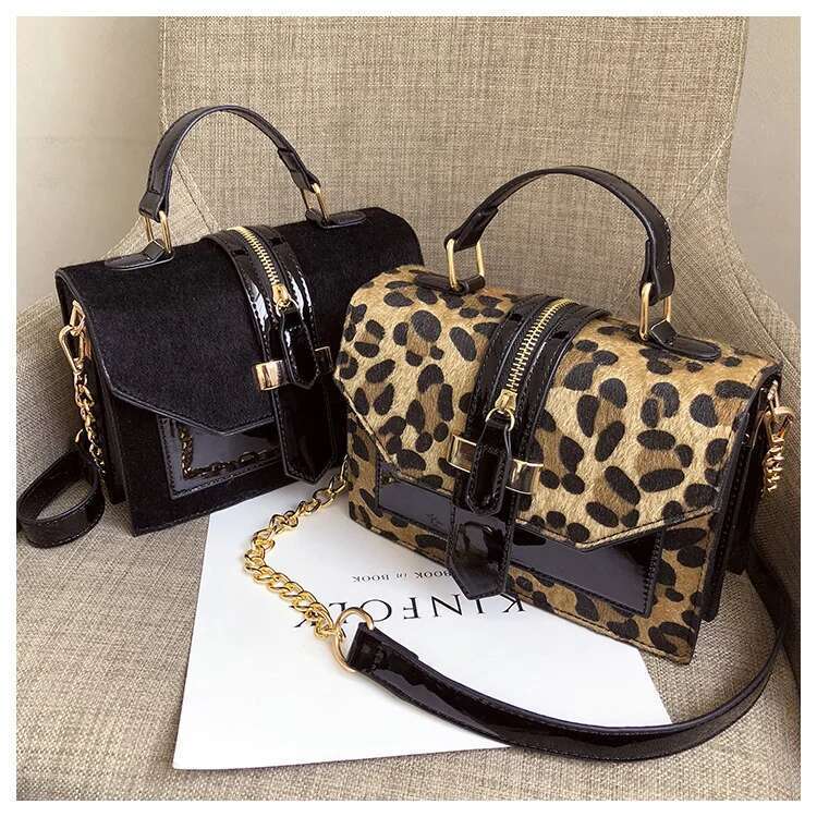Women's Bags Selected Spring Women's New Fashion Handbag Classic Leopard Pattern Chain Small Square Versatile Crossbody Bag