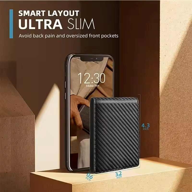 Men's Wallet Flip Cover Large Capacity RFID Anti-Theft Brush Ultra-Thin Portable Wallet Fashionable Credit Card Bag