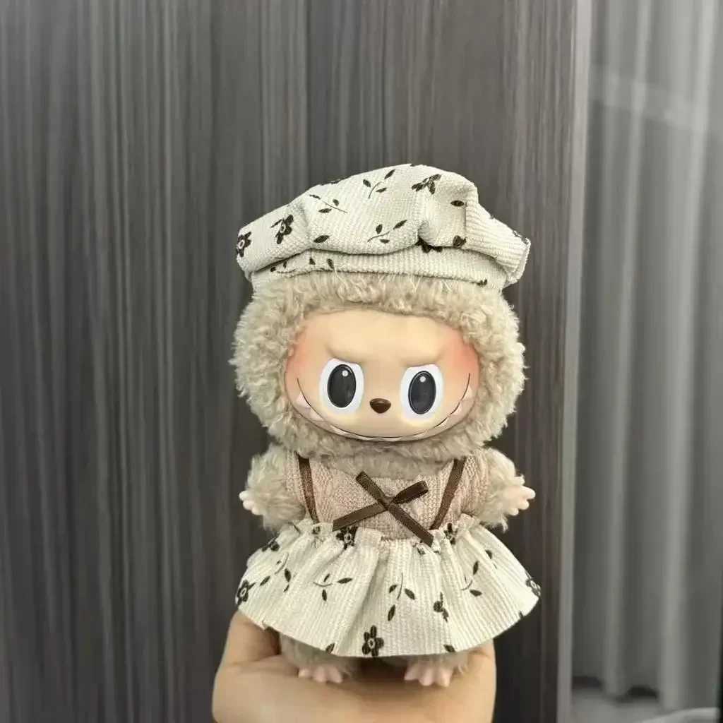 Mini DollS Clothes Outfit Accessories For 15-17cm Labubu Idol V1 V2 Retro Style Hat Set Artistic Style Small Painters ClothingC250310