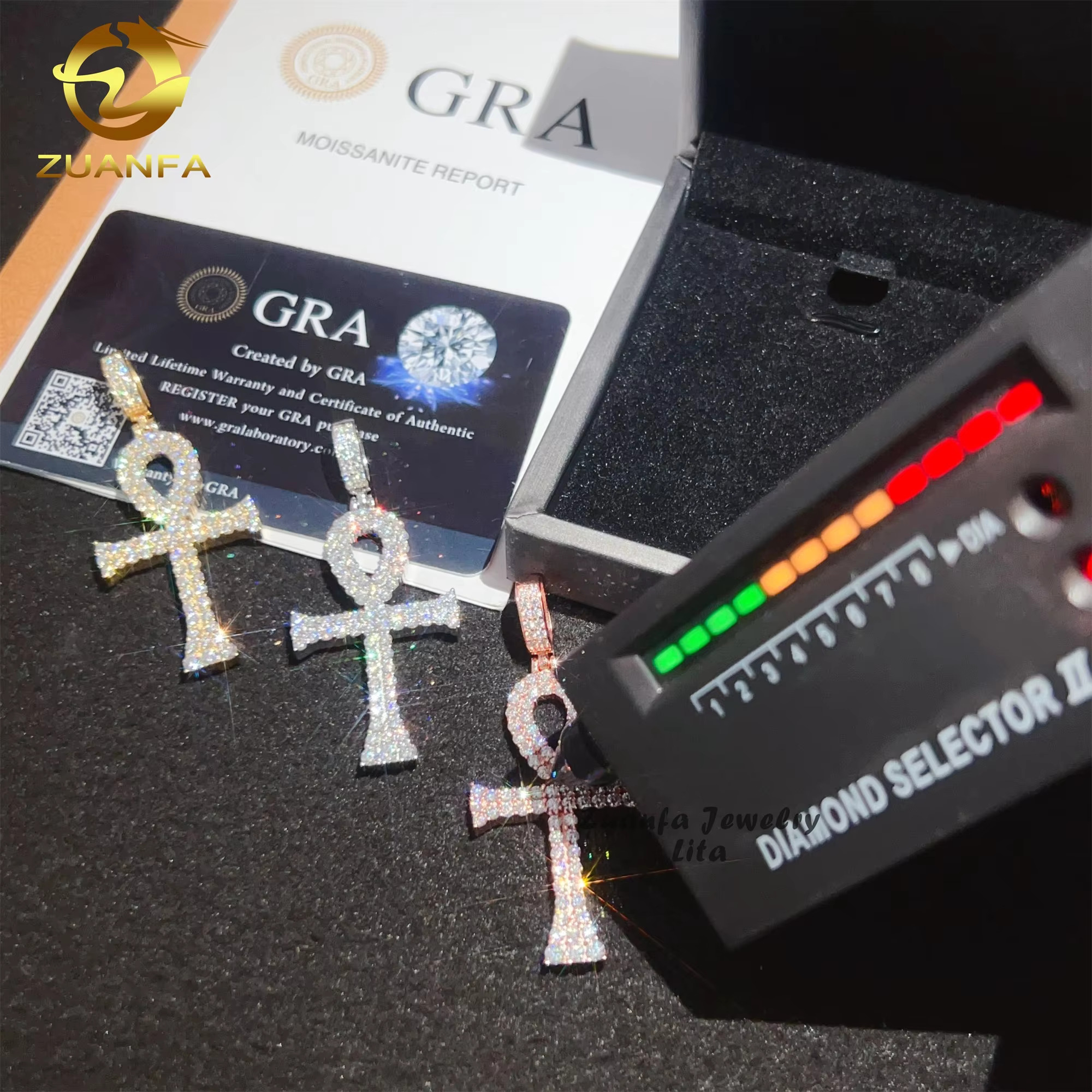 Hot Sale High Quality Ready to Ship Hip Hop Silver 925 Moissanite Allah Cross Iced Out Pendant for Men