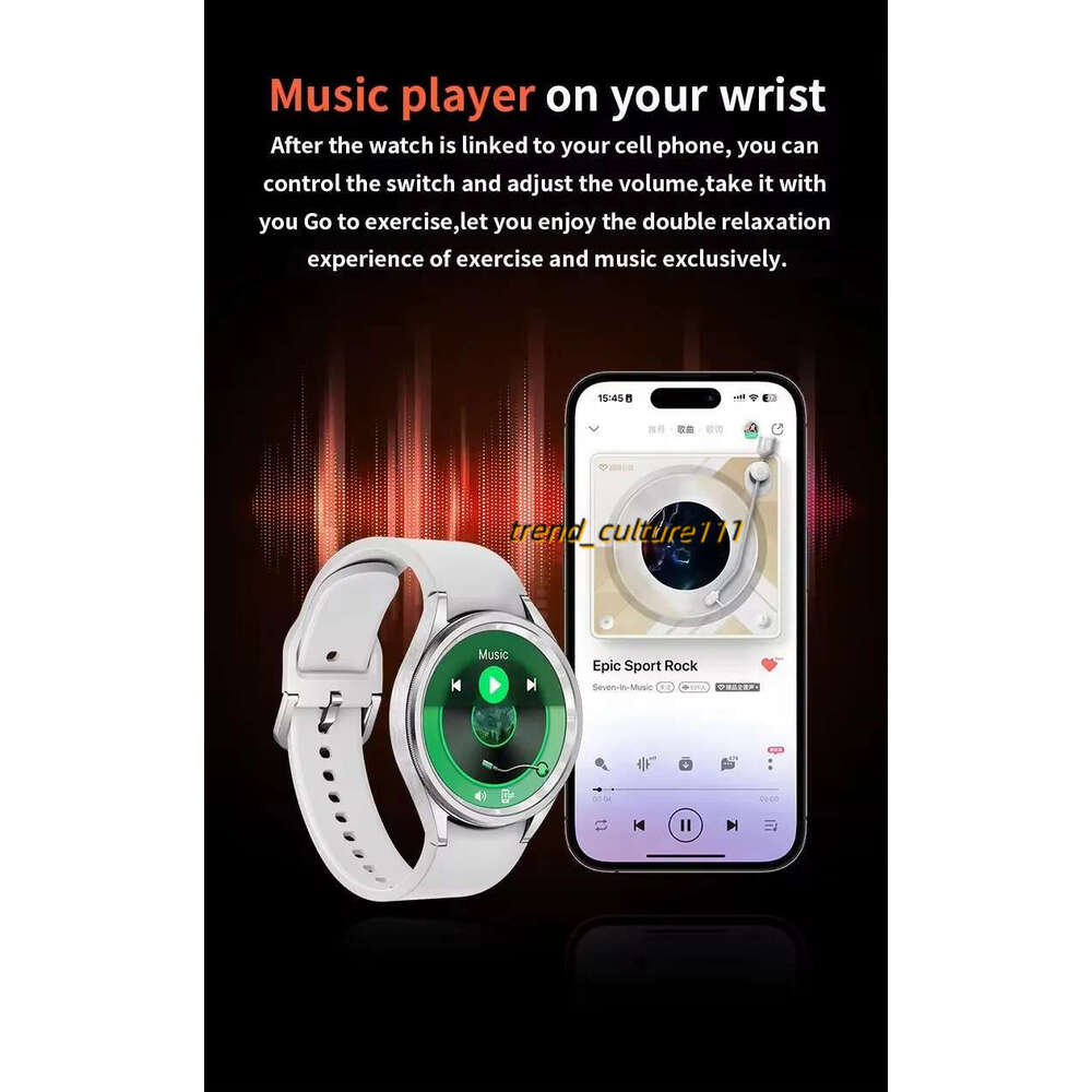 T5 Pro Smart Watch 6 Bluetooth Call Voice Assistant Men and Women Heart Rate Sports SmartWatch for Android IOS 838DAD